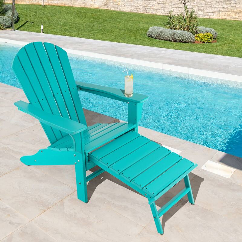 Costway 2 PCS Outdoor Patio HDPE Adirondack Chair Beach Seat - 29''x 53''x 37.5''