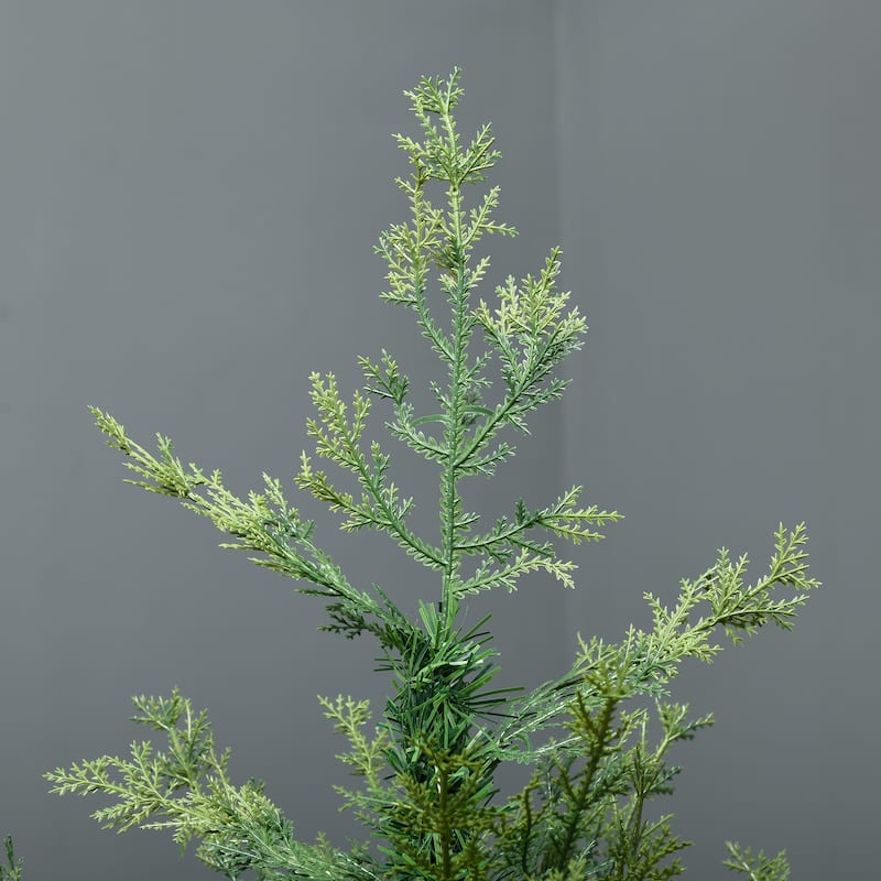 HOMCOM 6ft Tall Artificial Christmas Tree Holiday Décor with 700 Branches, Auto Open, Steel Base, Wide Shape, Green - 5.89 ft