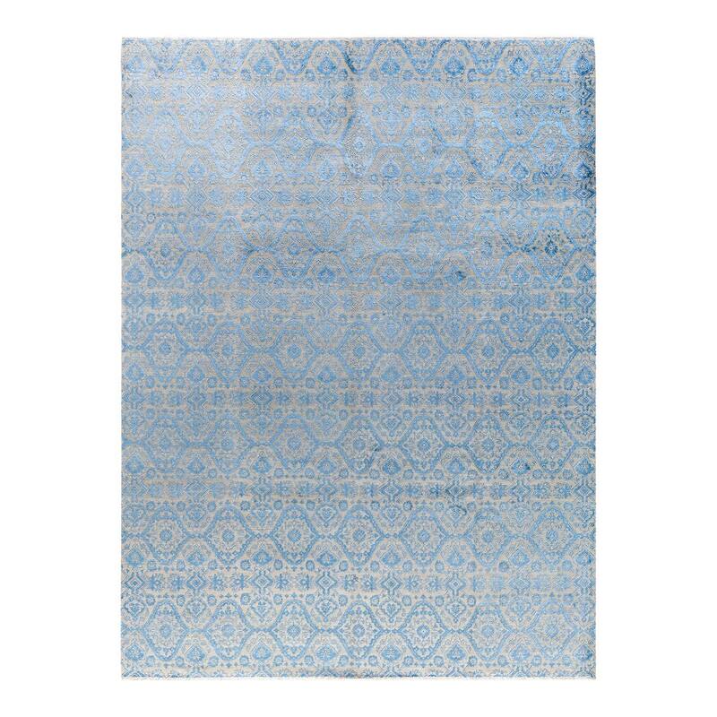 Ikat One-of-a-Kind Hand-Knotted Area Rug - Beige, 9' 3" x 12' 4" - 9' 3" x 12' 4"