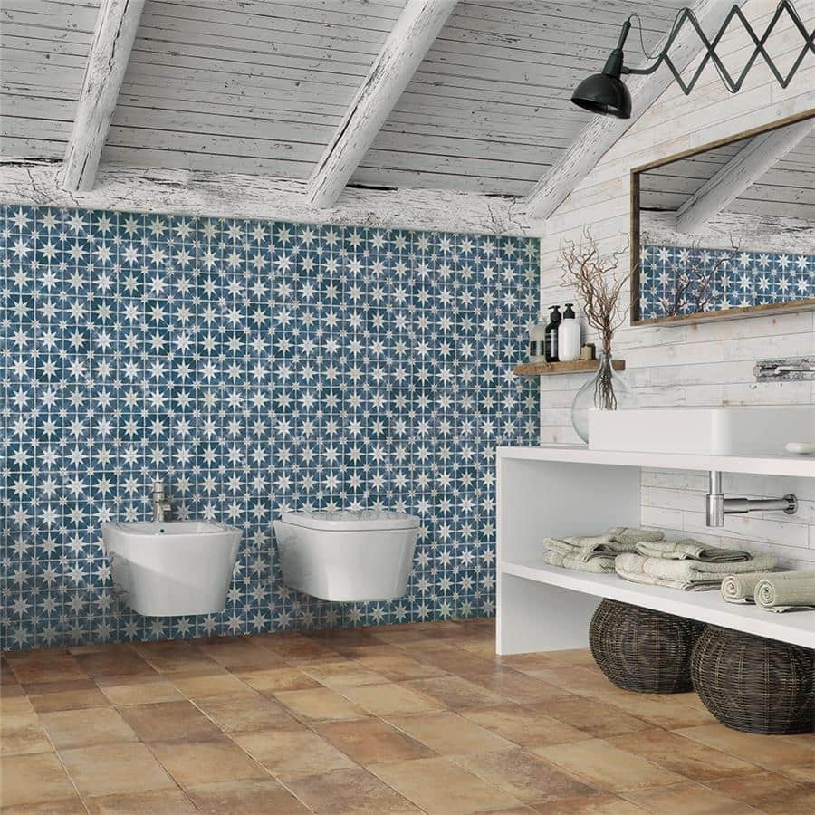 Merola Tile Harmonia Kings Star Sky 13" x 13" Ceramic Floor and Wall Tile