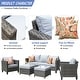preview thumbnail 65 of 75, Ovios Patio Furniture Wicker 5-piece Outdoor High-back Sectional Set