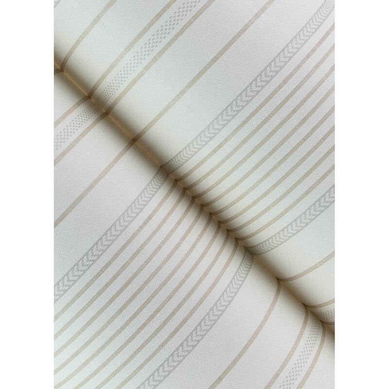 A-Street Prints Navarres Stripe Neutral Faux Linen Wallpaper