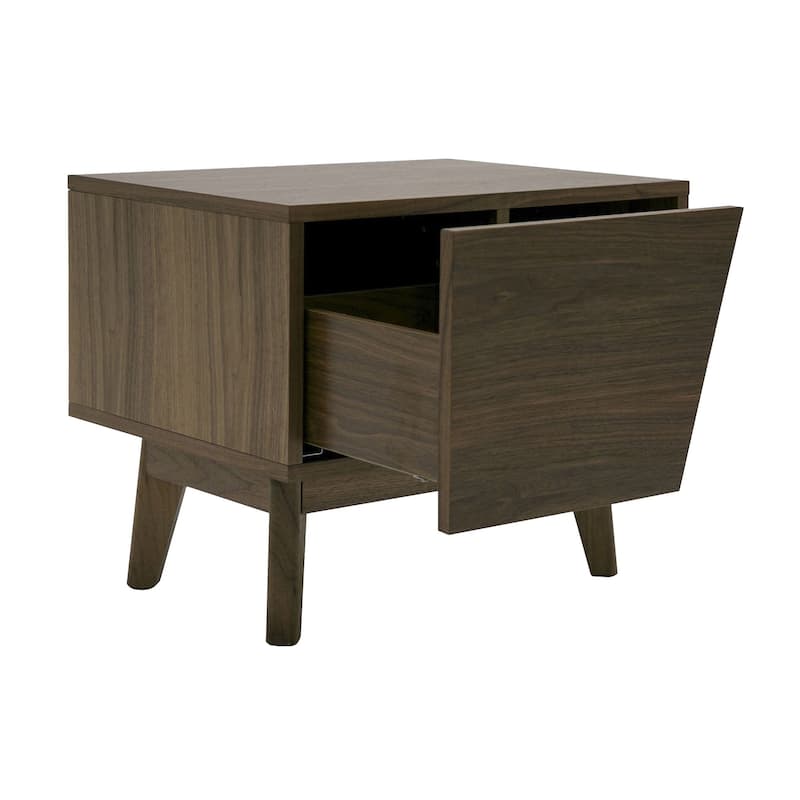 Modrest Abelard Mid-century Walnut Nightstand