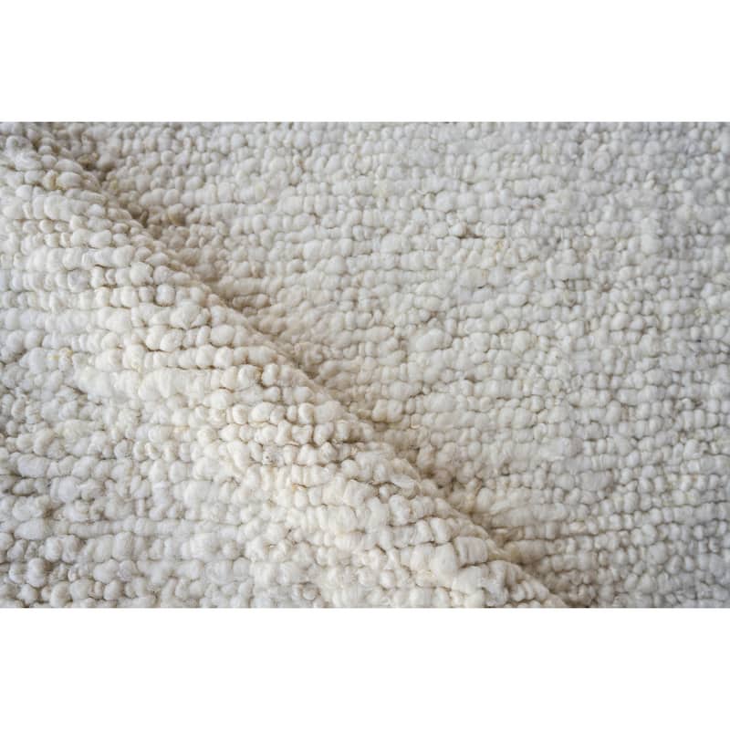 EXQUISITE RUGS Borelli Hand-loomed New Zealand Wool Ivory Area Rug.