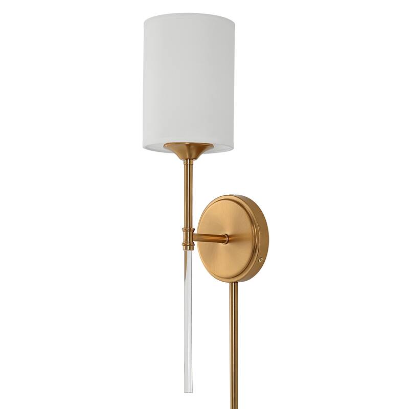 Clear Acrylic Accented Wall Sconce Lighting Fixtures - 20" - Brass and White