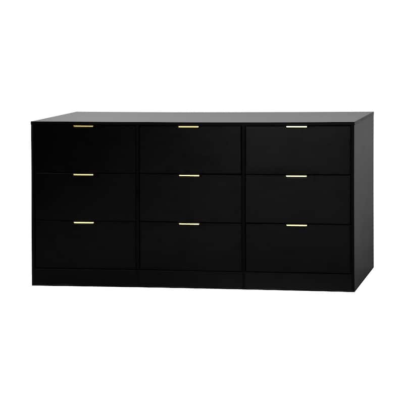 63" Large Wooden Deep Chest 9 Drawer Dresser for Living Room