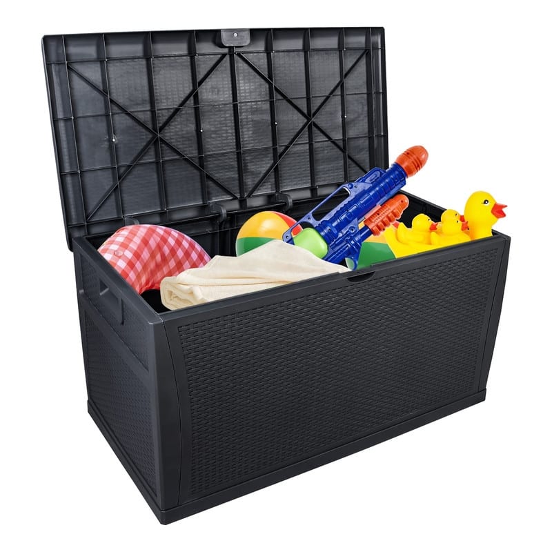 120 Gallons Plastic Lockable Deck Box - N/A