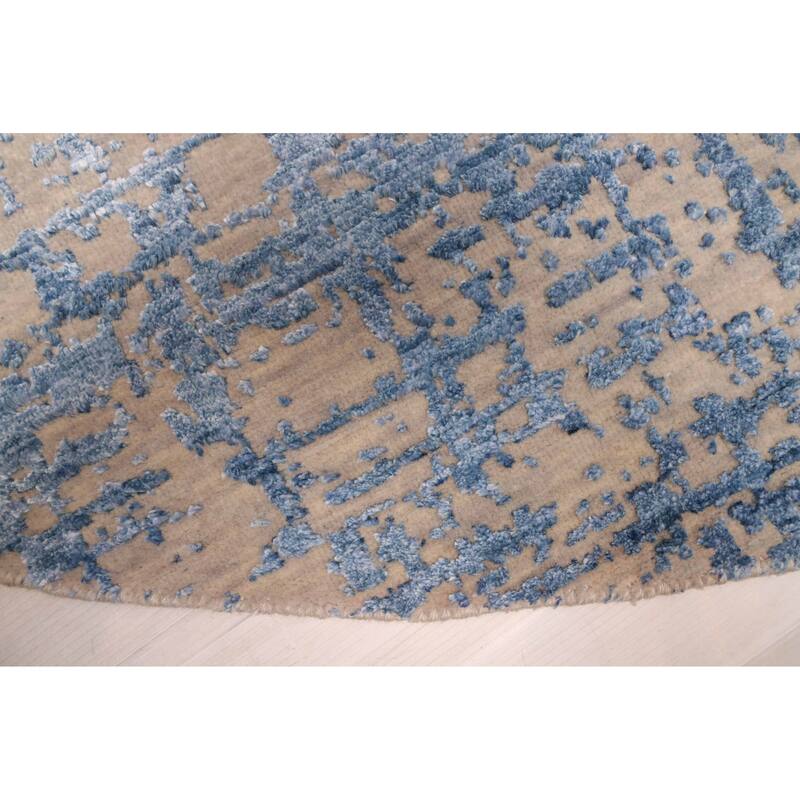 ECARPETGALLERY Hand-knotted Legacy Blue Silk, Wool Rug - 5'11 x 6'0