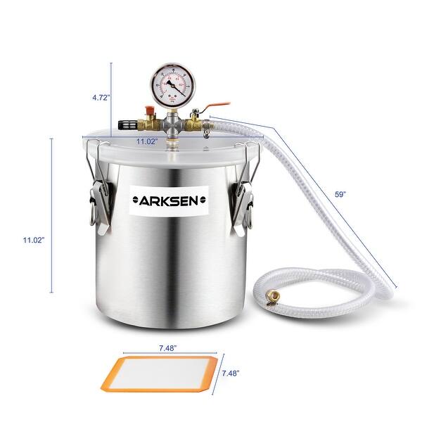 Shop Arksen 5 Gal Vacuum Degassing Chamber Resin Silicone Epoxy Metal Solvent 280mm Overstock 15966206