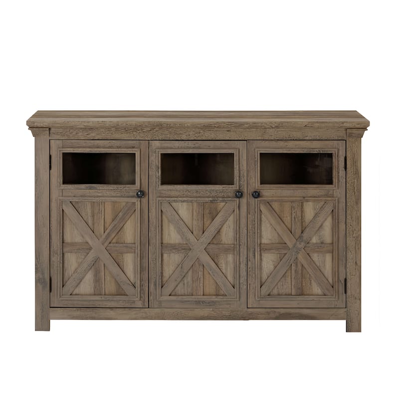 3 Doors Cabinet Farmhouse Buffet Sideboard Cabinet - Grey
