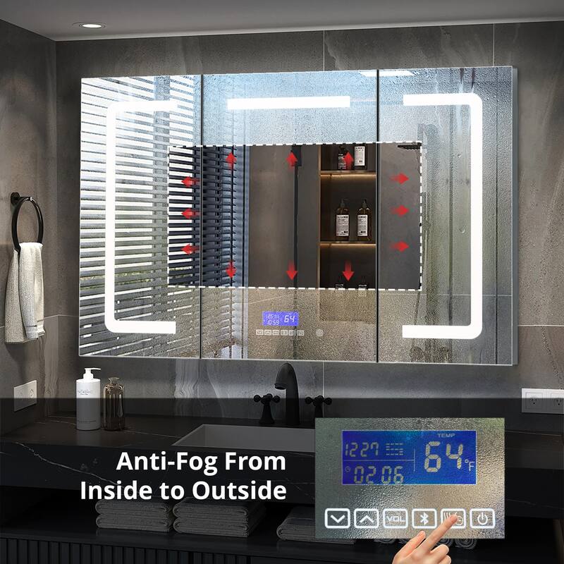 Lesina Surface-Mount LED Mirror Medicine Cabinet with Defogger