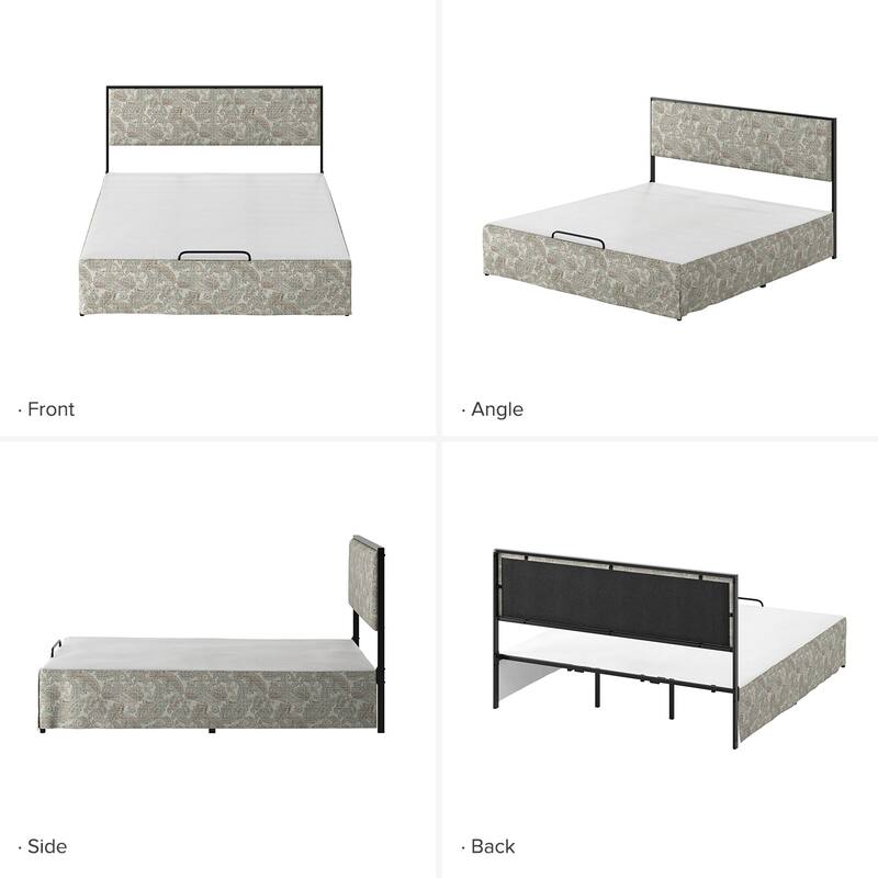 Oliver Modern Washable Slipcover Bed Upholstered Metal by HULALA HOME