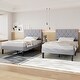 preview thumbnail 8 of 49, VECELO 2 Pack Upholstered Twin Size Kids Bed Frame Set of 2 Diamond Tufted Headboard with Crystal/Button Accents