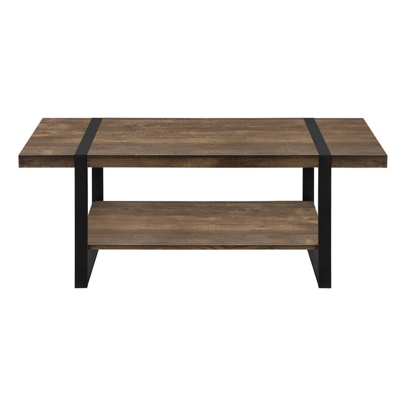 47 Inch Rectangular Coffee Table with Shelf for Living Room Storage - 47.25” x 23.75” x 17.75”