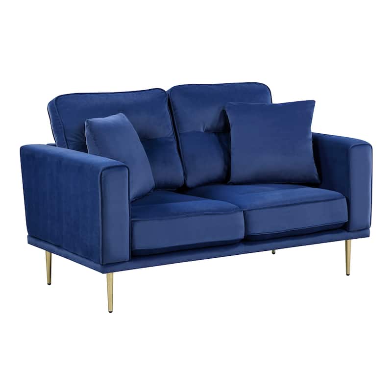 Valleton Velvet Living Room Loveseat - Blue