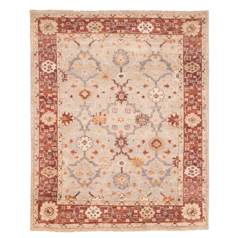 ECARPETGALLERY Hand-knotted Jules Serapi Light Grey Wool Rug - 7'11 x 9'9