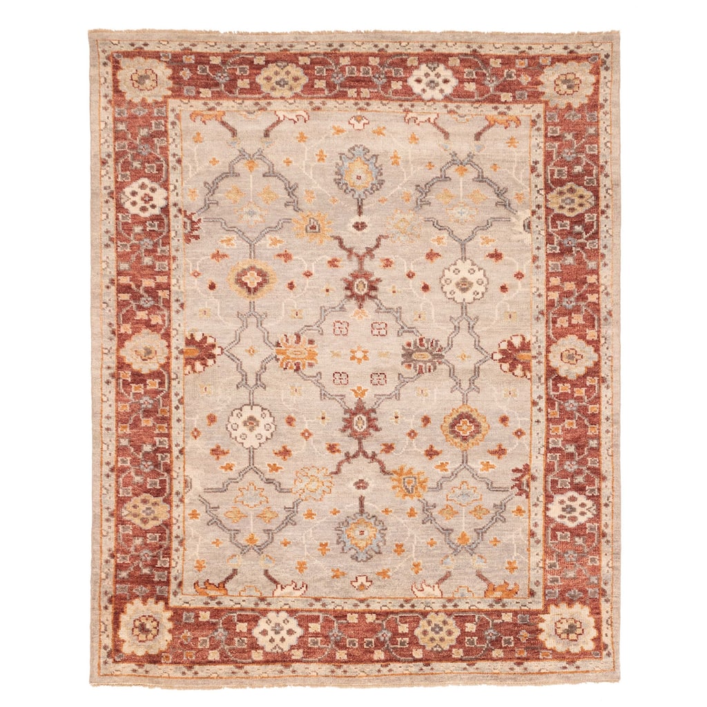 ECARPETGALLERY Hand-knotted Jules Serapi Light Grey Wool Rug - 7'11 x 9'9