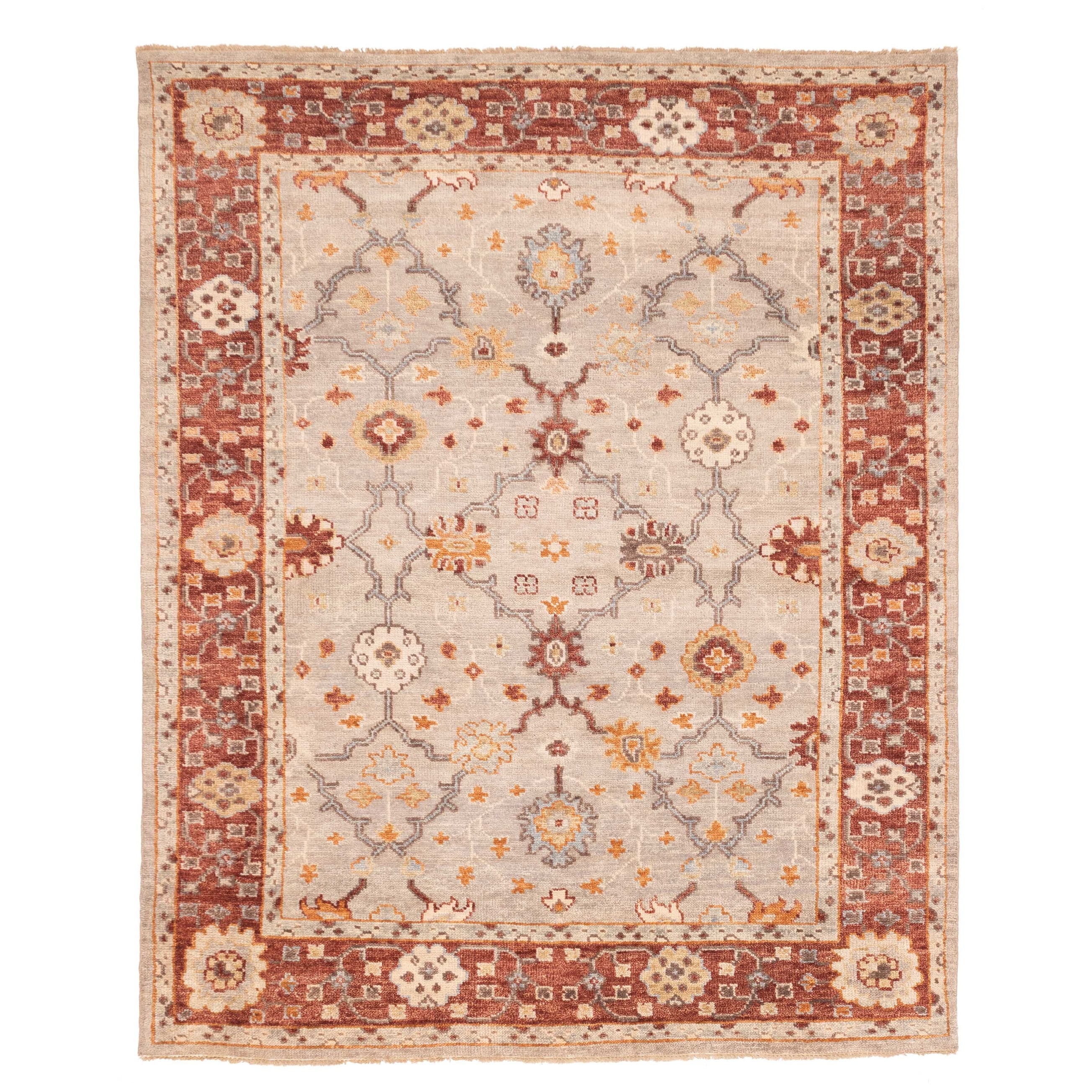 ECARPETGALLERY Hand-knotted Jules Serapi Light Grey Wool Rug - 7'11 x 9'9