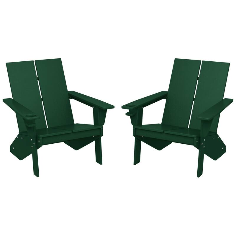 Coastin Modern Poly Adirondack Chair (Set of 2), Black
