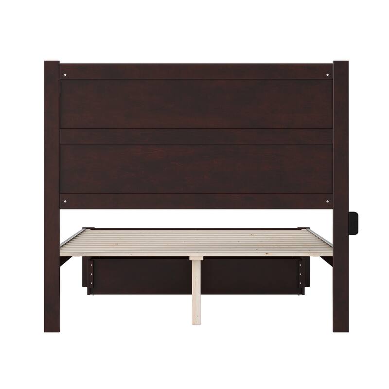 NoHo Full Platform Bed with Foot Drawer in Espresso