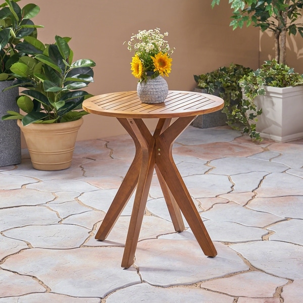 Hillside outdoor acacia wood wicker foldable bistro set with chairs top and table by christopher knight home