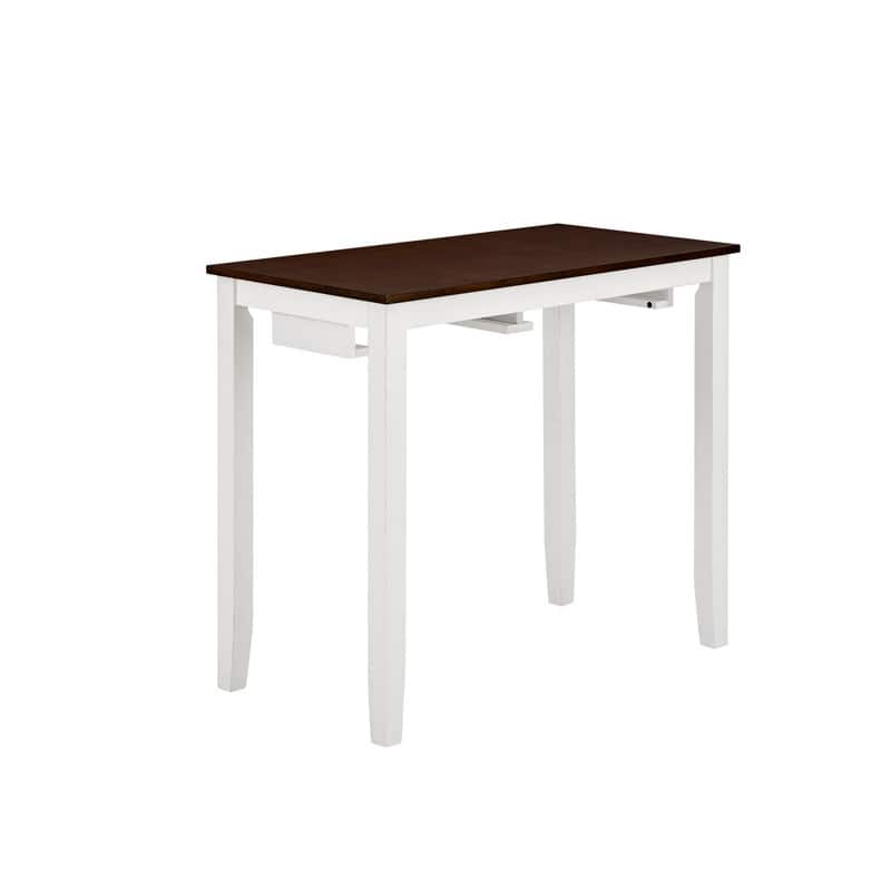 Antique Grey White 3-Piece Industrial Dining Table and Chairs Set for Dining Room, Kitchen