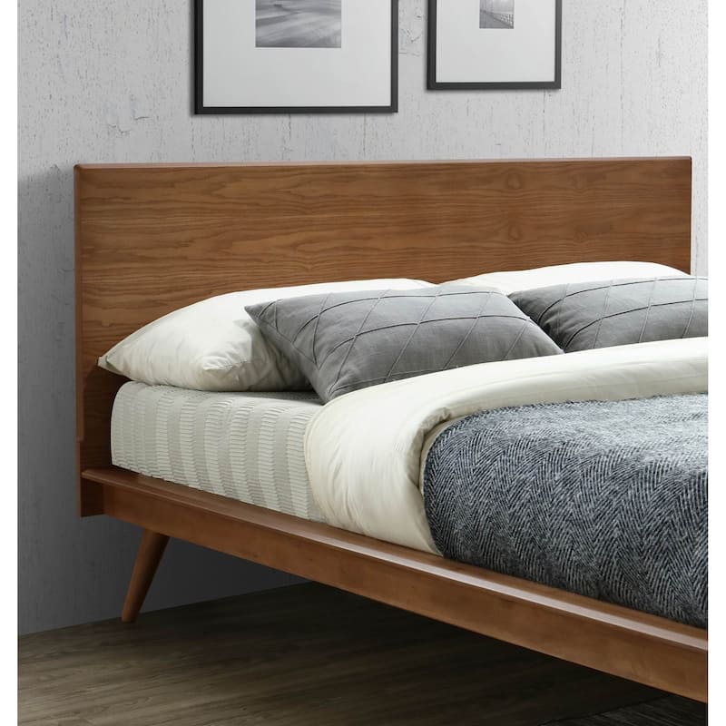 Modern Sleek Design 1pc Queen Platform Bed Durable Brown Wooden Bedroom Furniture - Brown