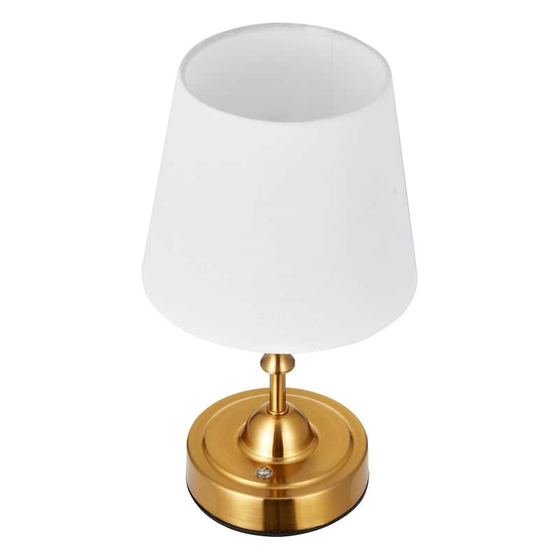 Cordless Rechargeable Table Lamp with Adjustable Brightness & Fabric Shade - 5.9 x 5.9 x 10 inch