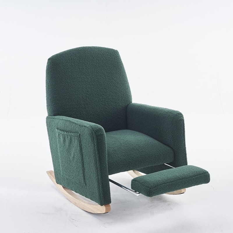 Fabric Nursery Rocking Chair With Adjustable Footrest