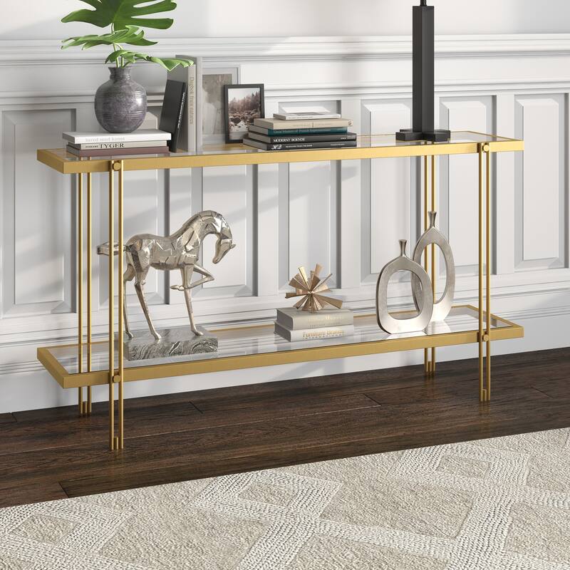 Inez Steel and Glass Console Table