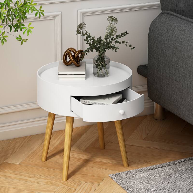 Modern Coffee Table with Drawer Side Table for Living Room