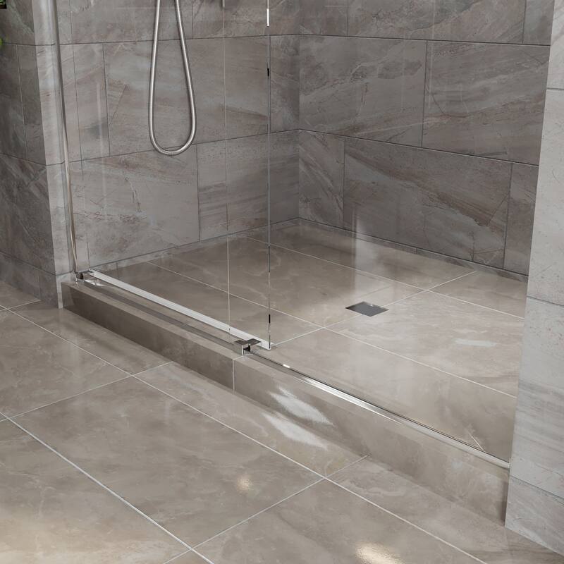 Eviva Glide Sliding Frameless Shower Door with Tempered Glass