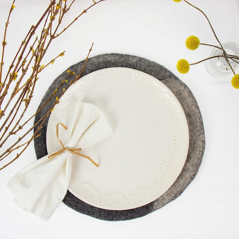 Handmade Felt Paisley Placemat Chargers, Set of 4