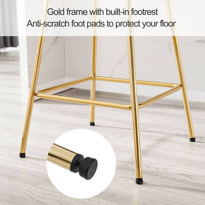 26" PC Clear Counter Stool, Bar Stools with Metal Legs - 29.9"H x 18.5"W x 18.1"D