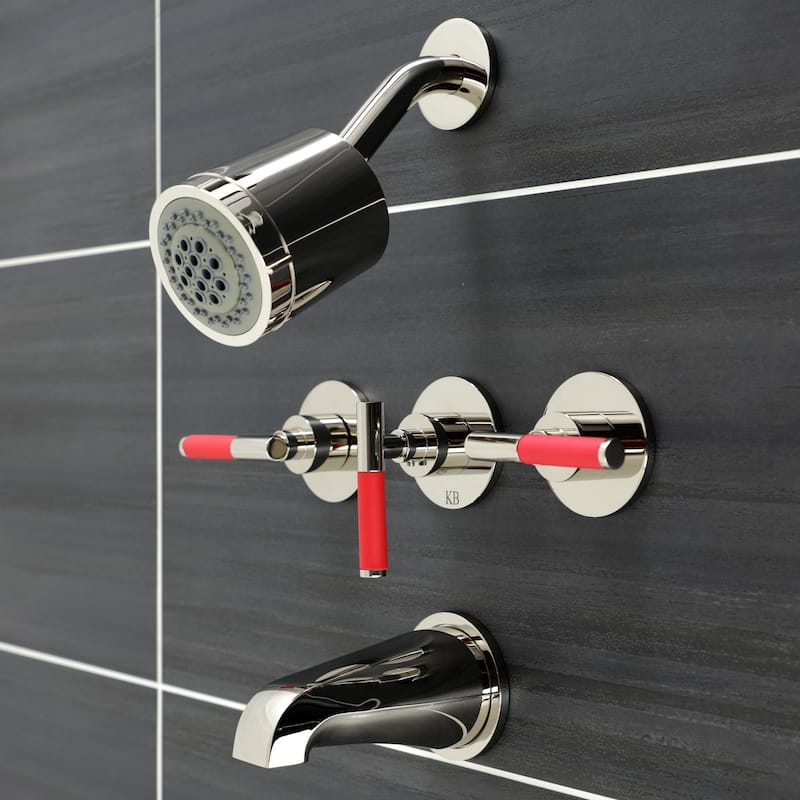 Kingston Brass Kaiser Three-Handle Tub and Shower Faucet