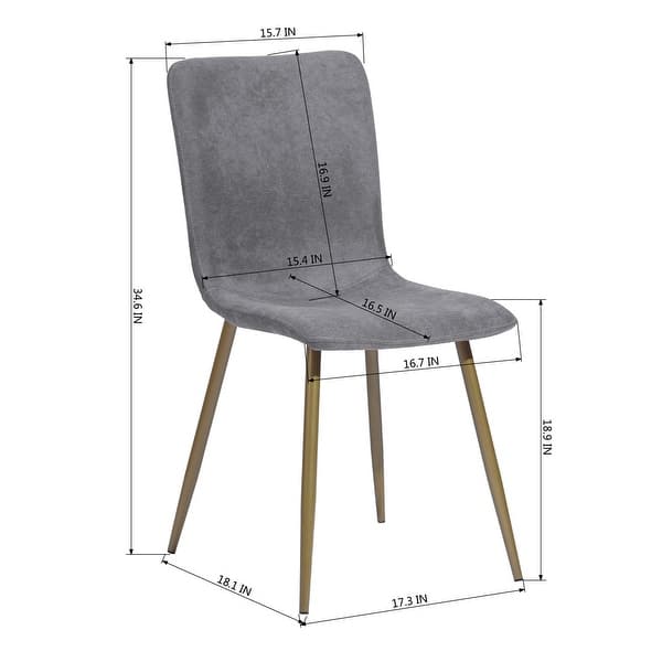 dimension image slide 1 of 5, Carson Carrington Upholstered Dining Chair Golden Leg (Set of 4)