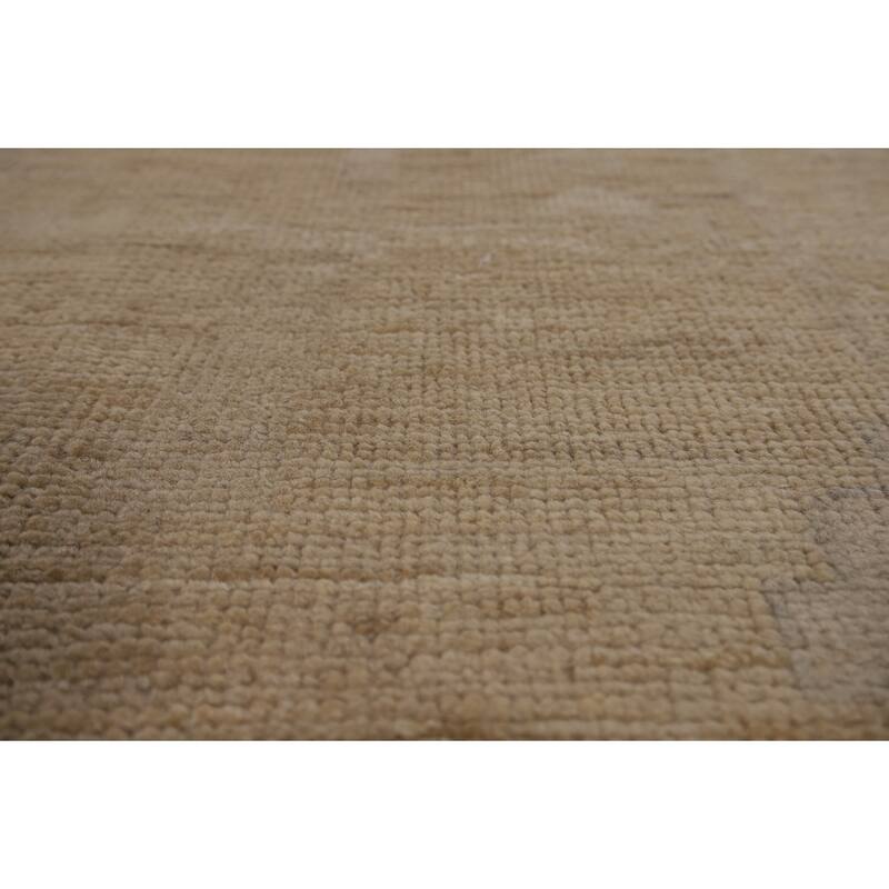 Vegetable Dye Oushak Oriental Large Rug Handmade Floral Wool Carpet - 11'10"x 14'1"