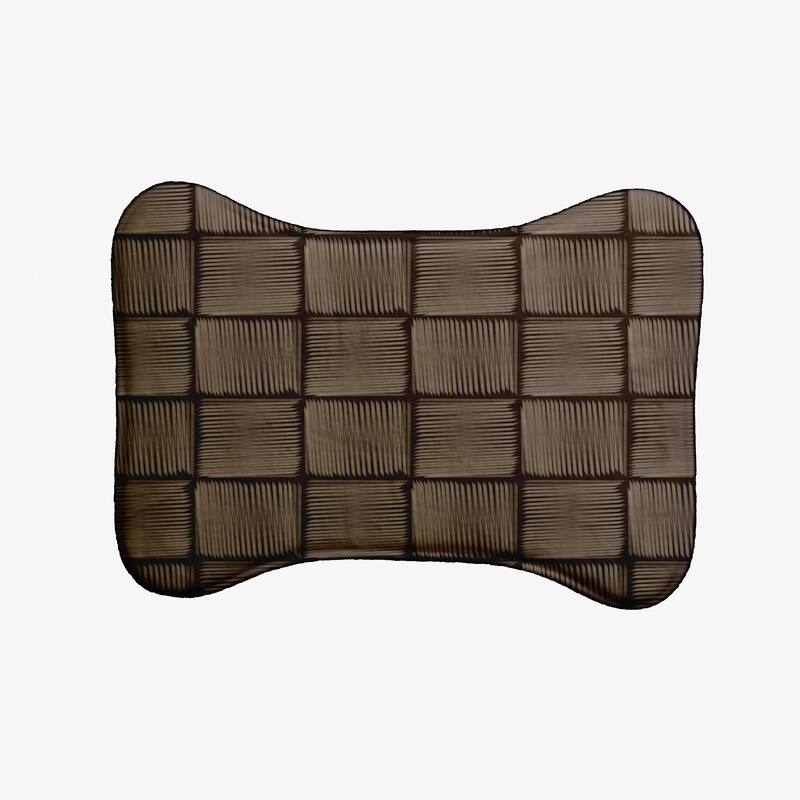 Basketweave Pet Feeding Mat for Dogs and Cats - Brown - 19" x 14"-Bone