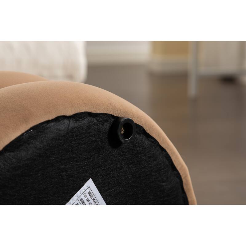 Velvet Round Footrest Ottoman