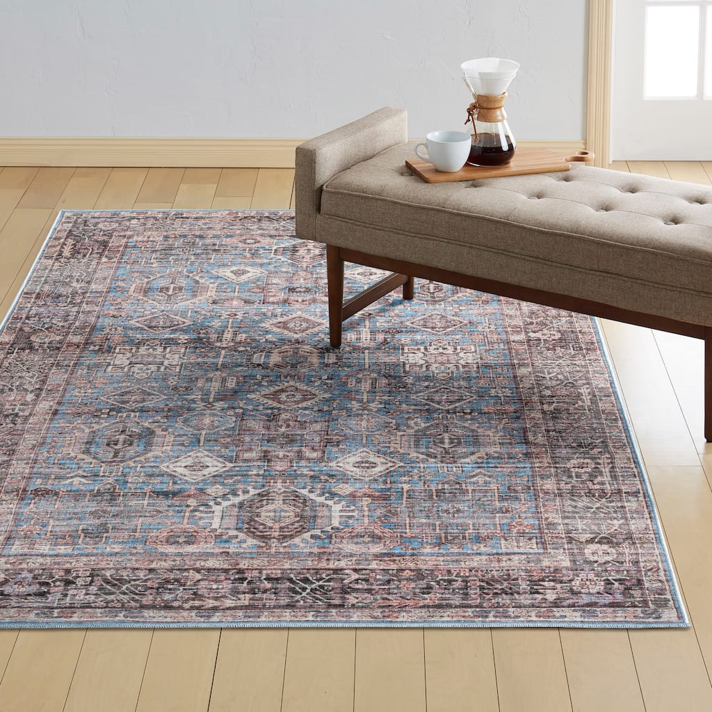 Everwash Callaghan Eve Southwestern Medallion Machine Washable Area Rug