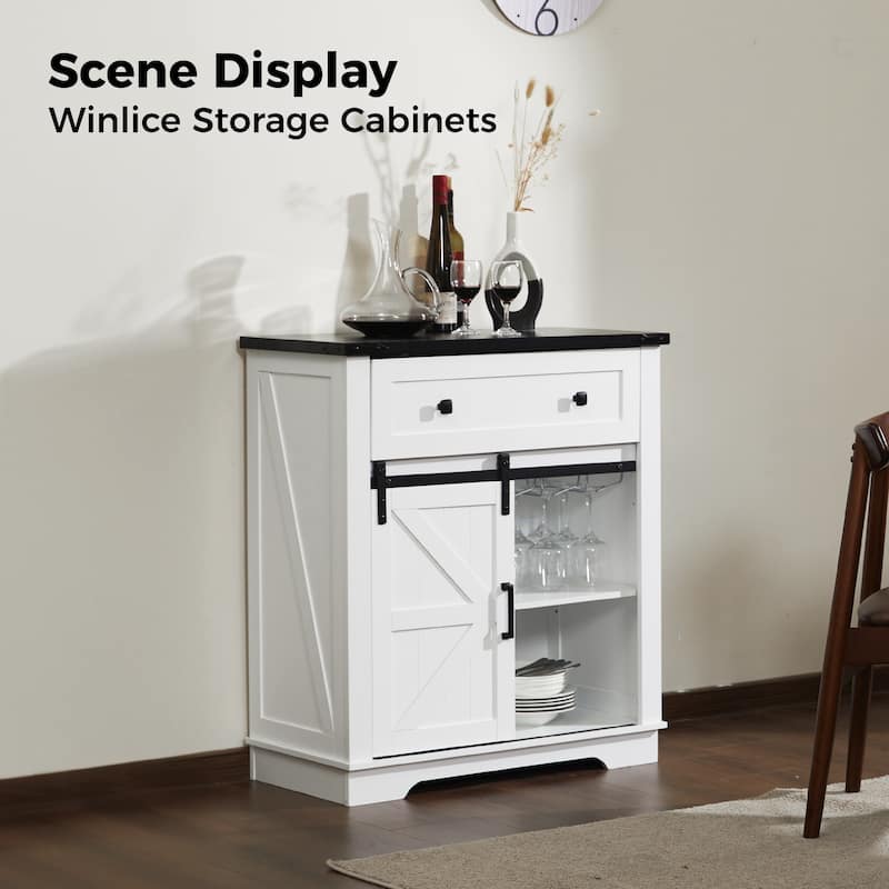 Farmhouse Coffee Bar Cabinet,Kitchen Buffet and Sideboard for Dining Room, Living Room, Entryway
