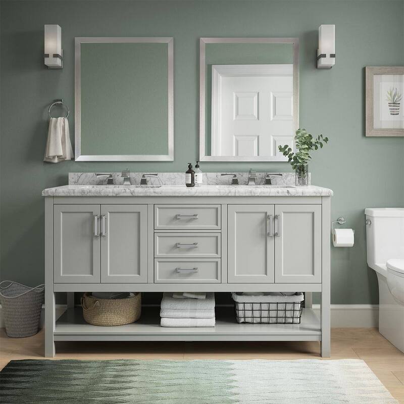 Design Element Affinity 61" Double Sink Vanity - Grey