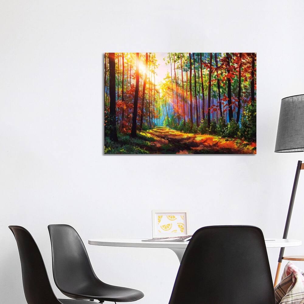 iCanvas "Amazing Autumn Forest In Morning Sunlight." by Valery Rybakow Canvas Print
