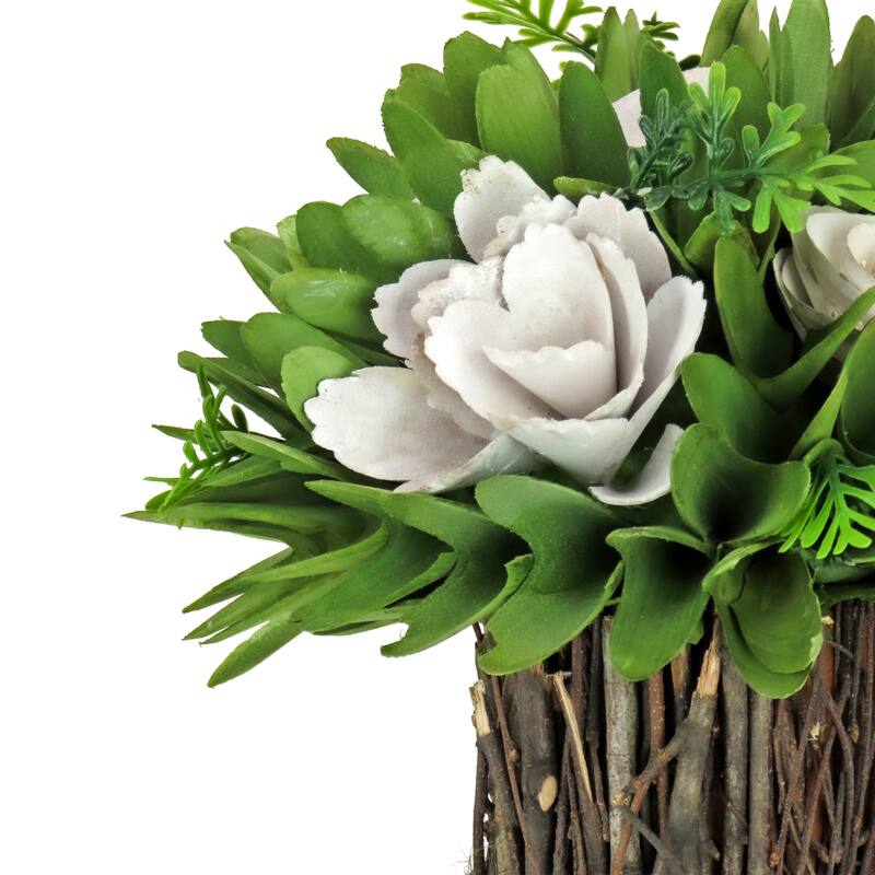 National Tree Company 9 in. Spring Cream Floral Bundle - 9 in