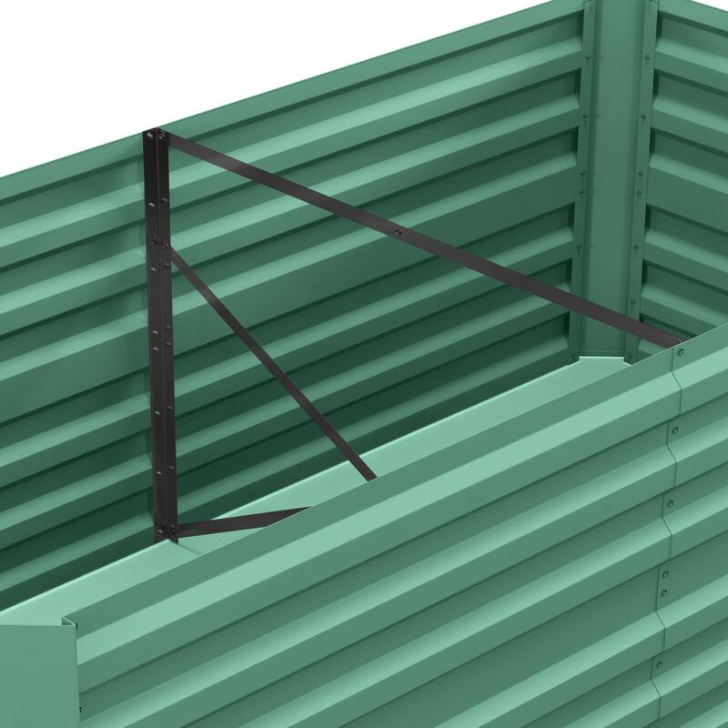 Modern Minimalist Garden Bed with Open Bottom Design, for Vegetables Flowers Plants and Herbs, Light Green - 8' x 10'