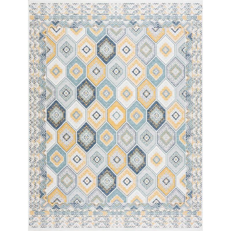 Alfresco Nautical & Coastal Geometric Reversible Indoor/Outdoor Area Rug