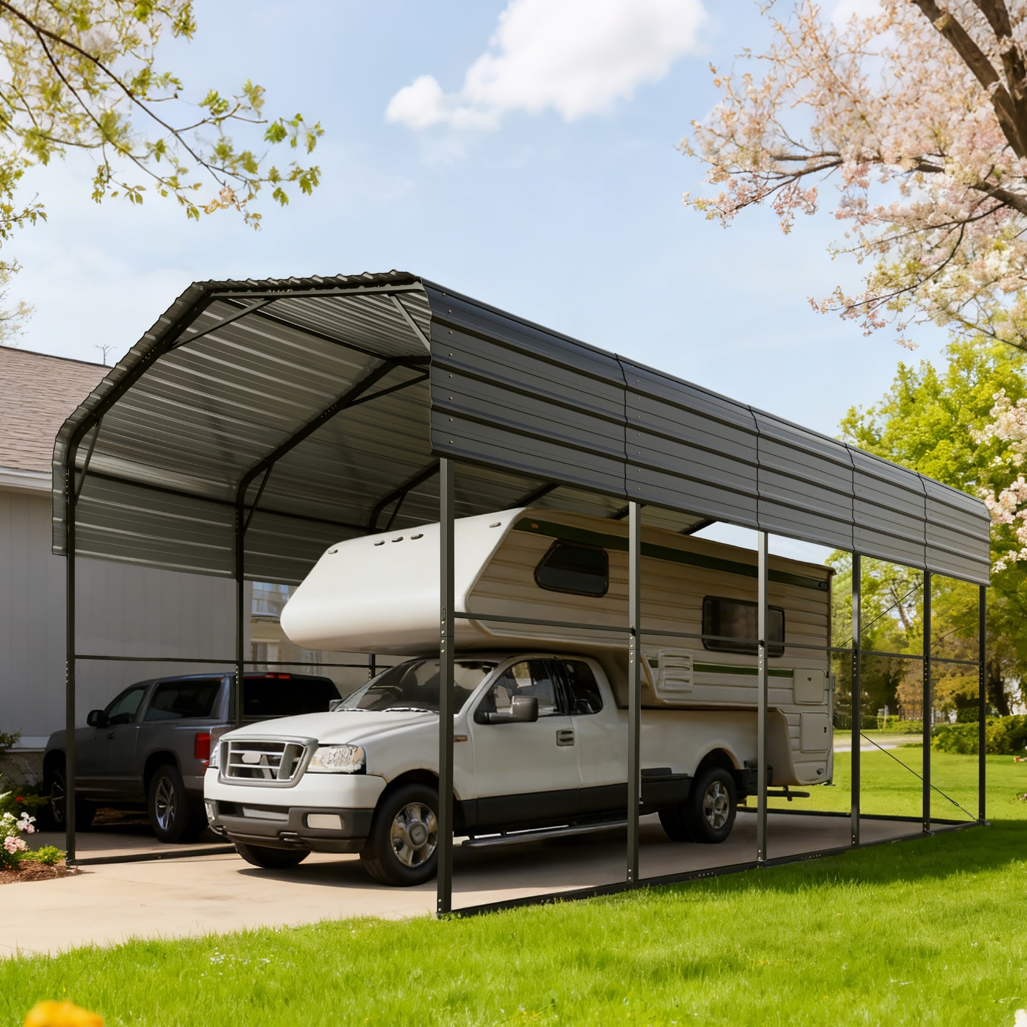 MAISON ARTS Heavy Duty Metal Carport for RV and Camper
