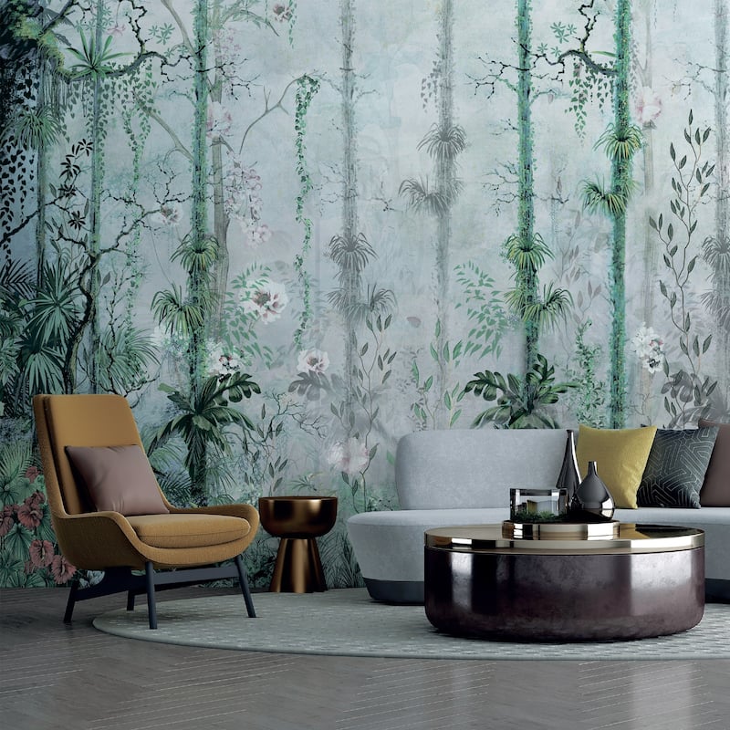 Mystical Tropical Rainforest Floral Wallpaper Mural