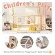 preview thumbnail 24 of 25, Twin Size Floor Kids Bed with House Roof Frame and Guardrails, White