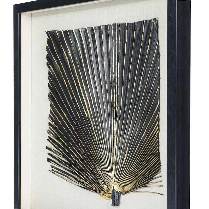 HUJI 2-Tone Banana Leaf Shadow Box Wall Decor